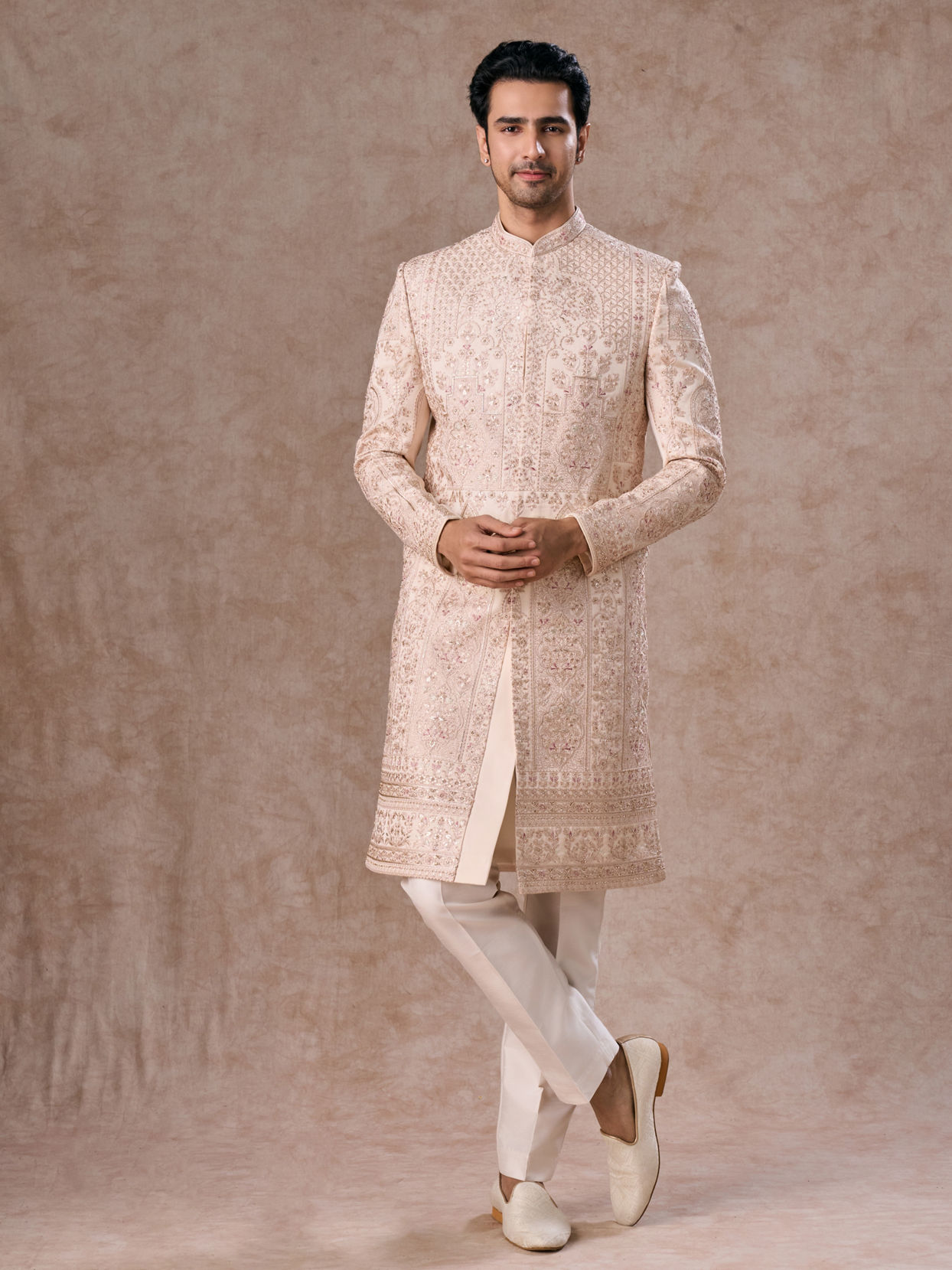 Manyavar Men Champagne Elegance Sherwani