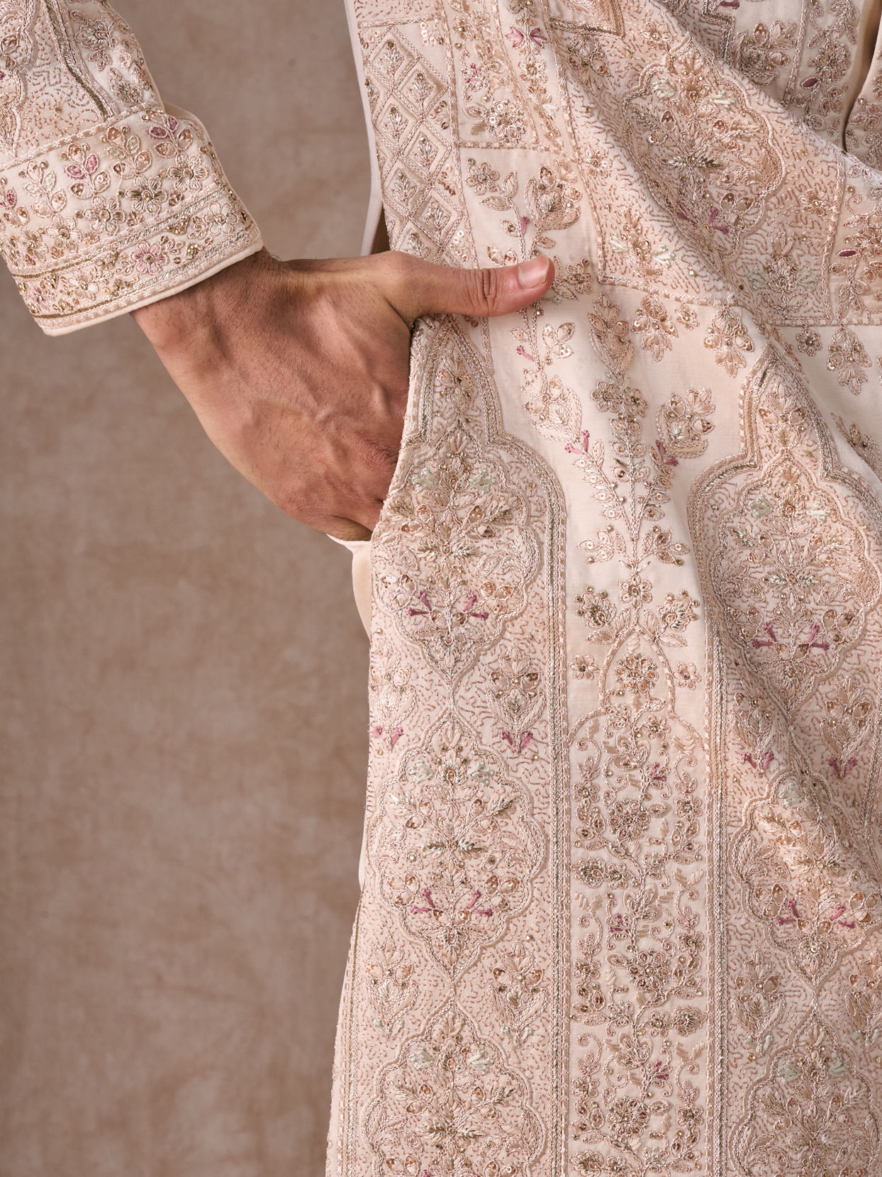 Manyavar Men Champagne Elegance Sherwani