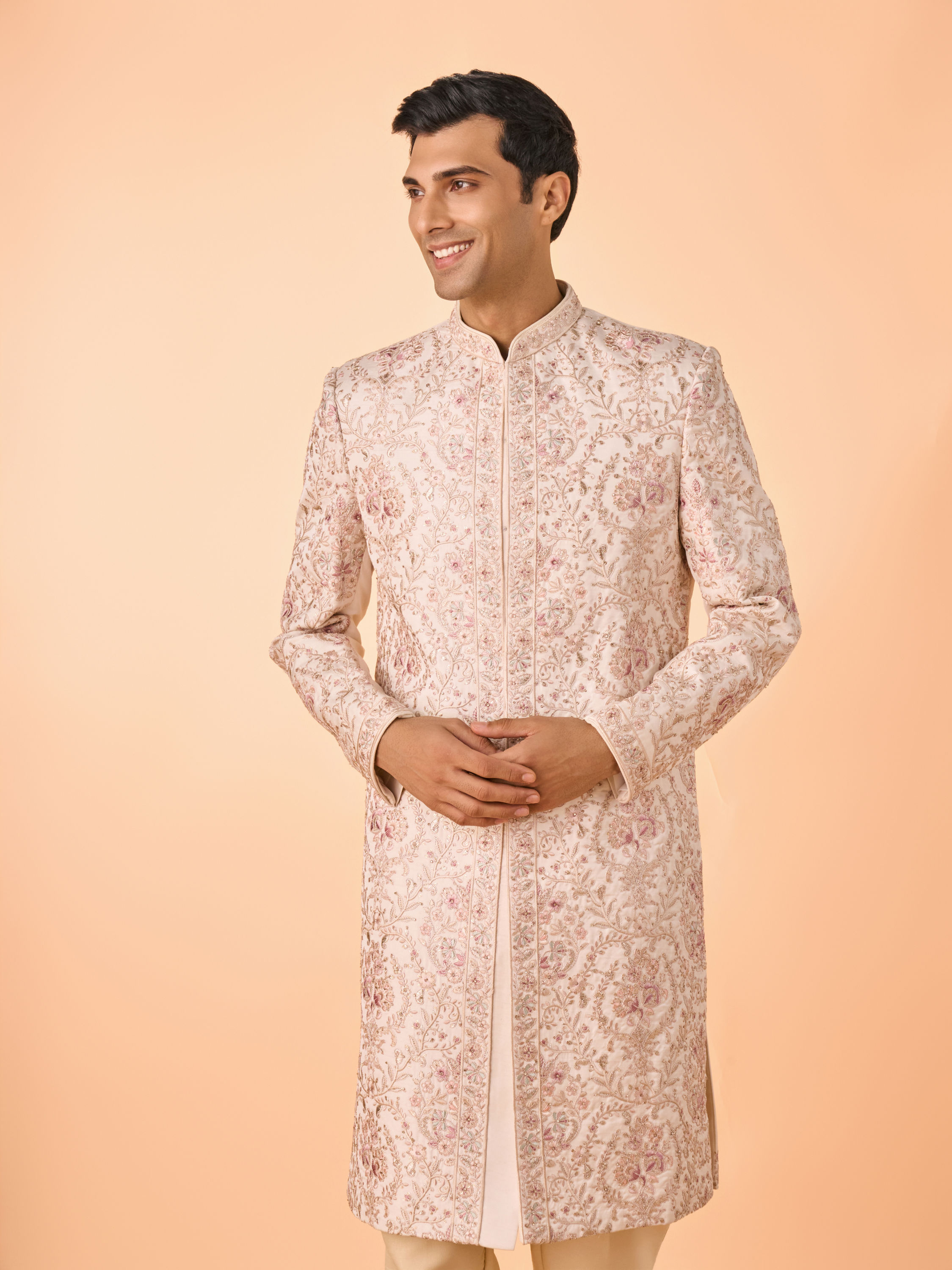 Manyavar Men Champagne Elegance Sherwani