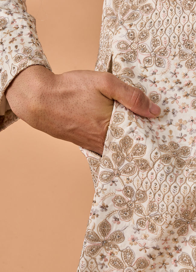 Manyavar Men Elegant Warm White Sherwani