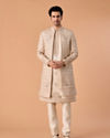 Manyavar Men Beige Elegance Sherwani