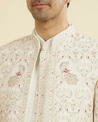 Manyavar Men Majestic Maroon Open Sherwani Set