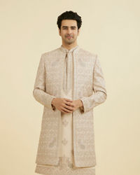 Manyavar Men Champagne Opulence Open Sherwani