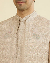 Manyavar Men Champagne Opulence Open Sherwani