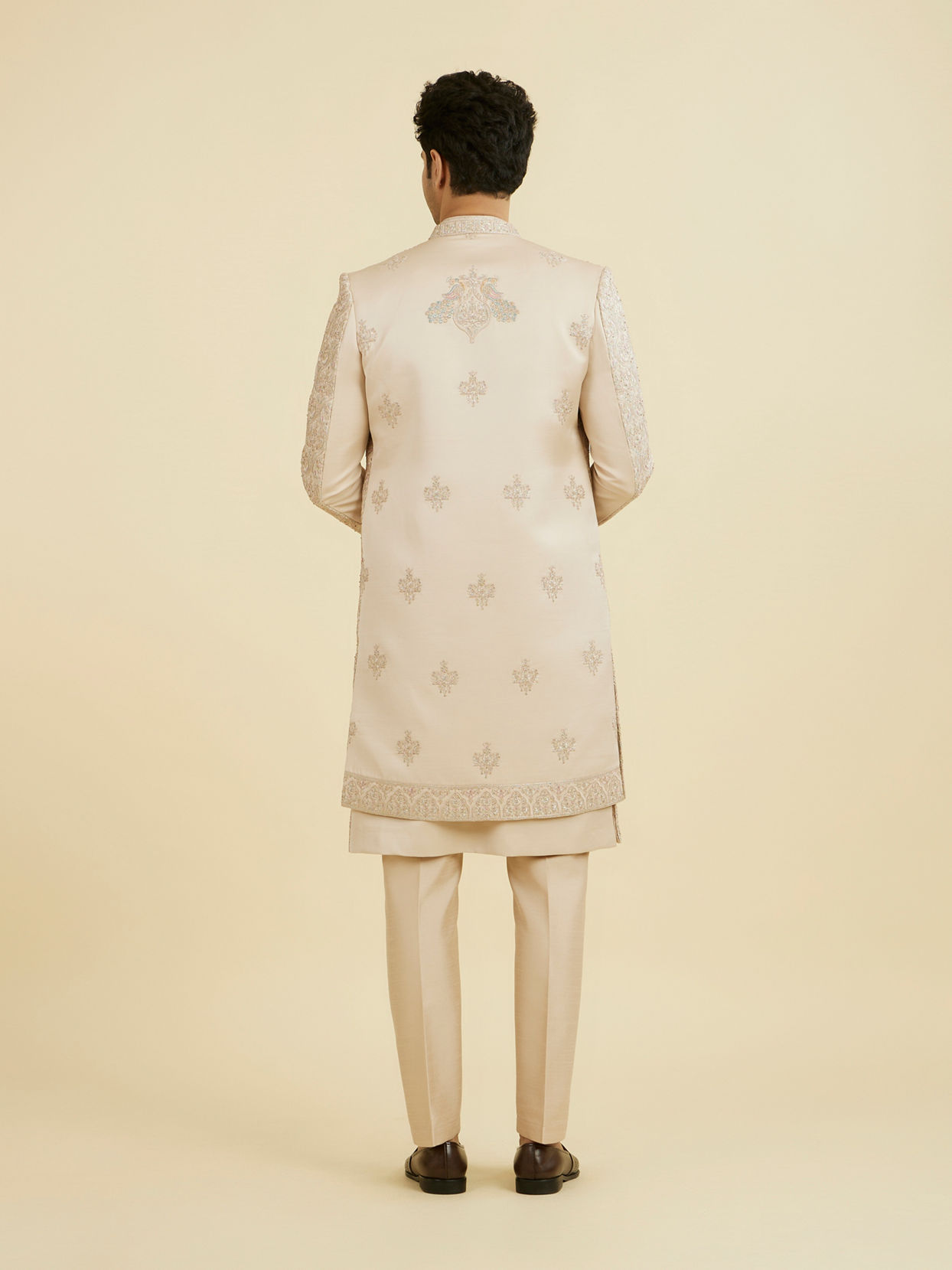 Manyavar Men Champagne Opulence Open Sherwani