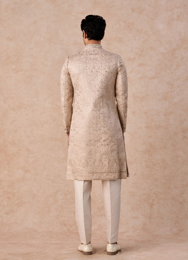 Manyavar Men Exquisite Beige Sherwani