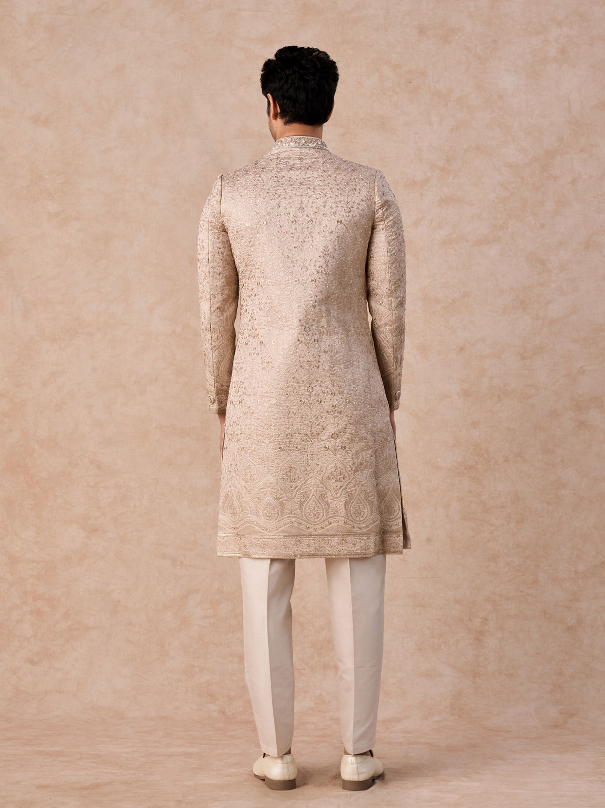 Manyavar Men Exquisite Beige Sherwani