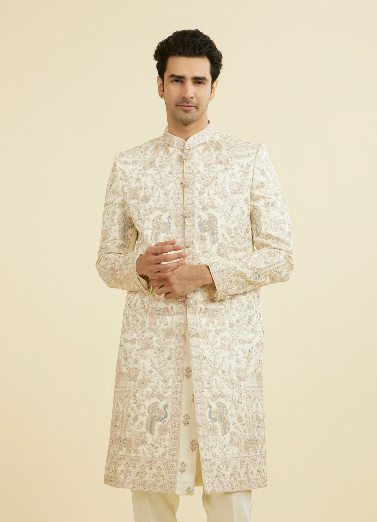 Manyavar Men Regal Cream Sherwani