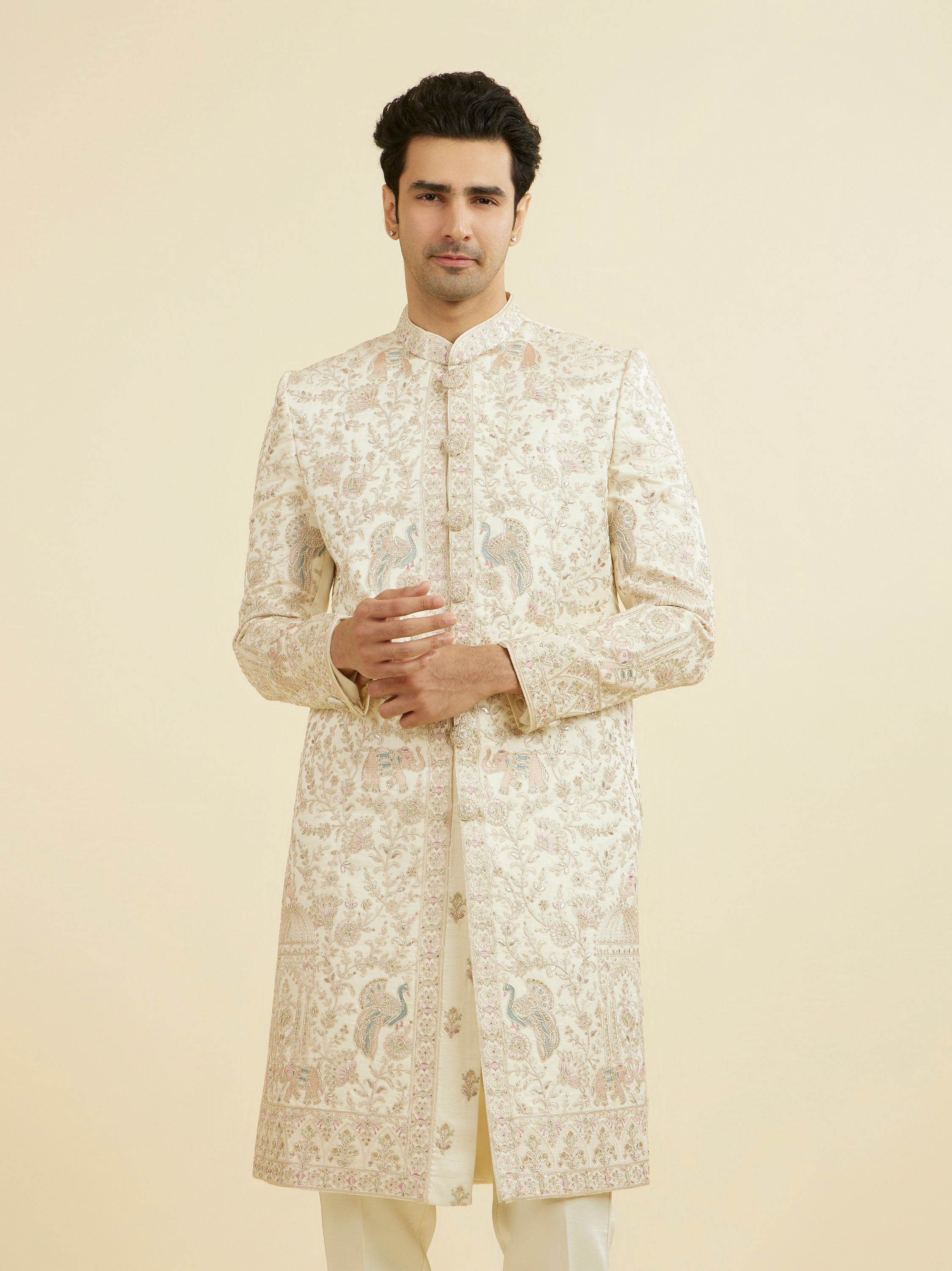 Manyavar Men Regal Cream Sherwani