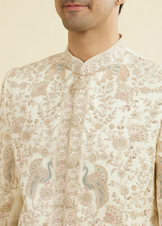 Manyavar Men Regal Cream Sherwani