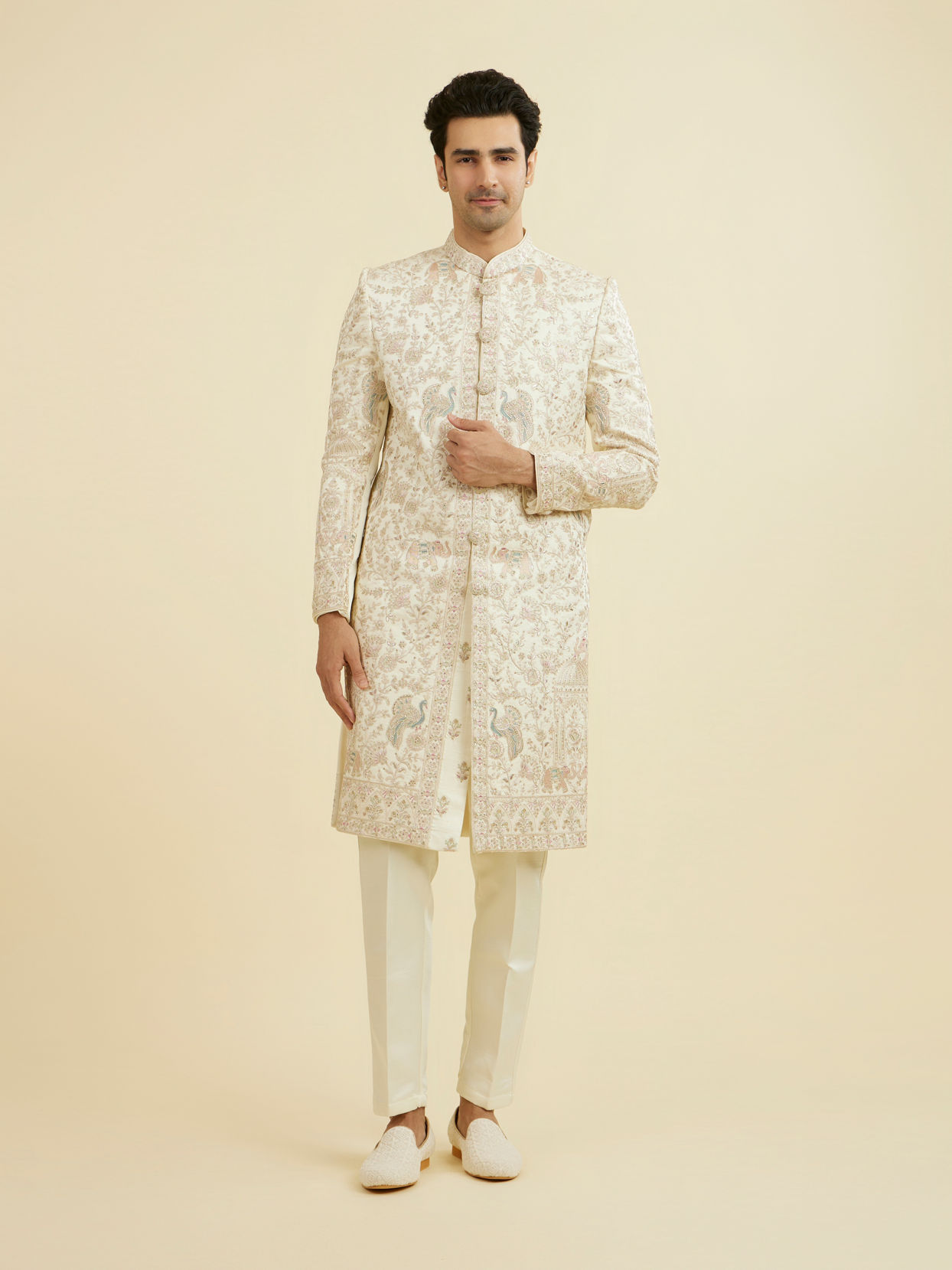 Manyavar Men Regal Cream Sherwani