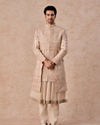 Manyavar Men Champagne Splendor Open Sherwani