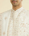 Manyavar Men Warm White Elegance Open Sherwani