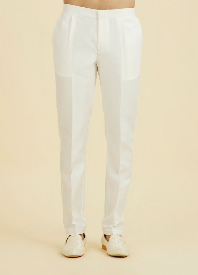 Manyavar Men Warm White Elegance Open Sherwani