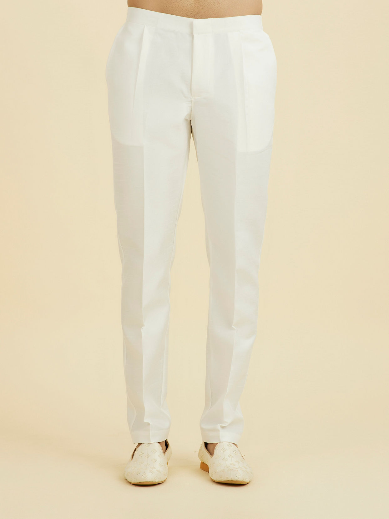 Manyavar Men Warm White Elegance Open Sherwani