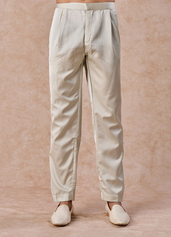 Manyavar Men Pista Green Satin Splendor Sherwani