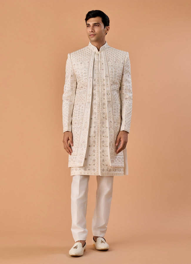 Manyavar Men Creamy Opulence Sherwani