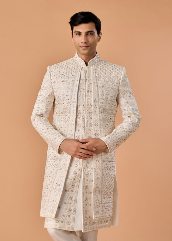 Manyavar Men Creamy Opulence Sherwani
