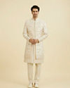 Manyavar Men Regal Beige Open Sherwani Set