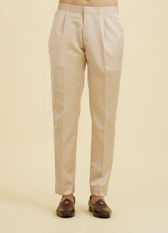 Manyavar Men Natural Beige Open Sherwani