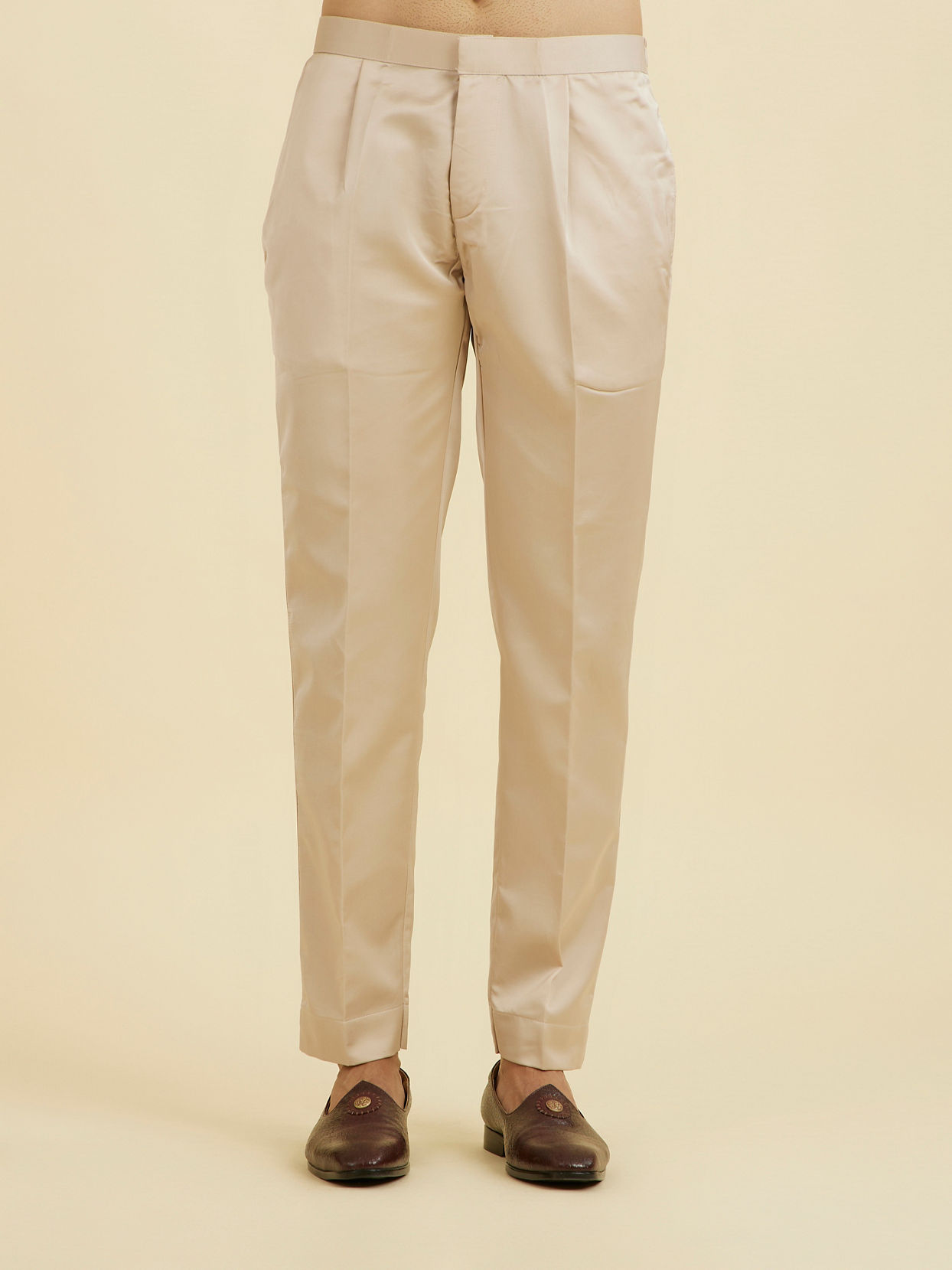 Manyavar Men Natural Beige Open Sherwani