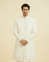 Regal Cream Satin Open Sherwani