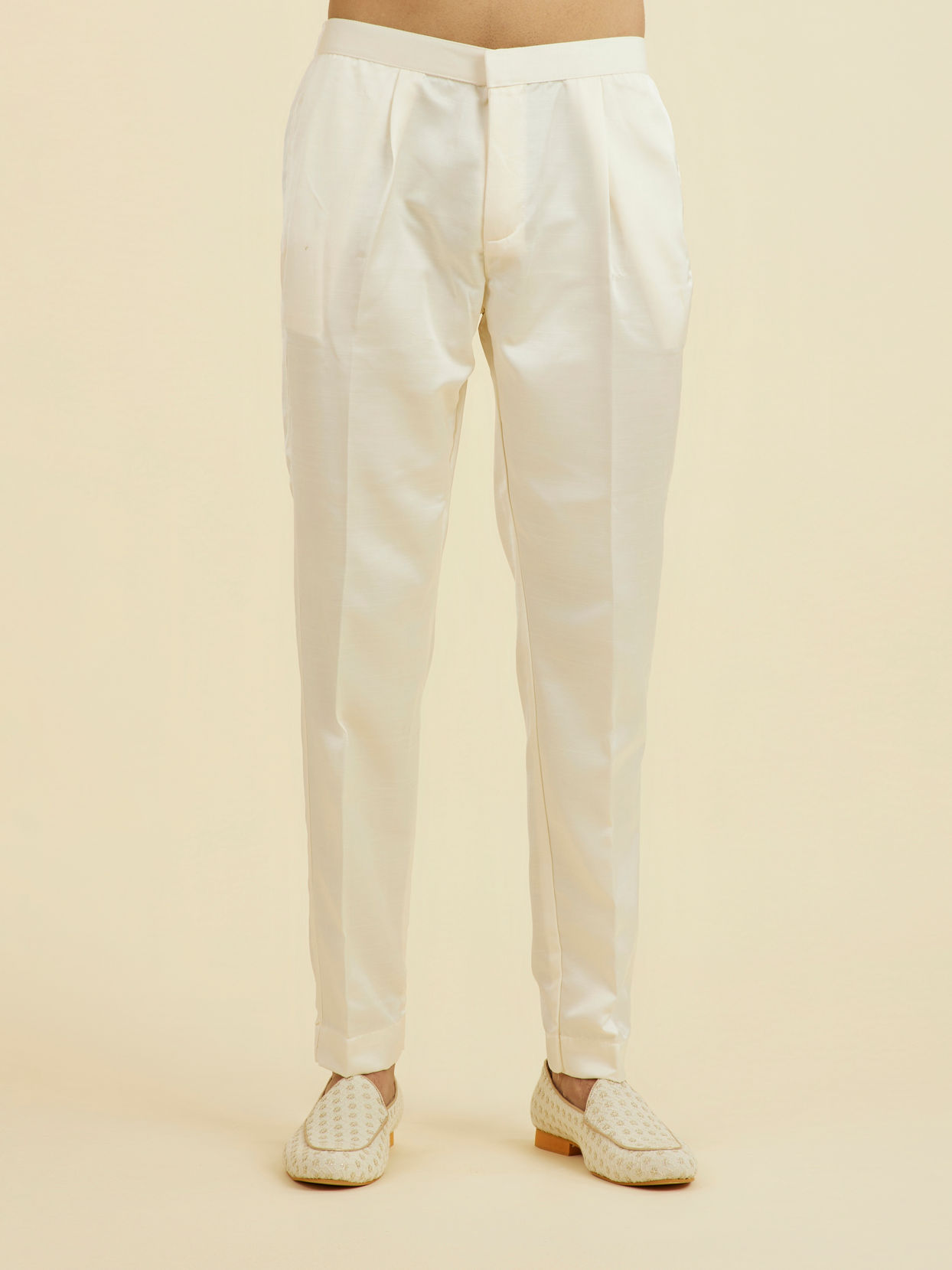 Manyavar Men Royal Cream Open Sherwani Ensemble