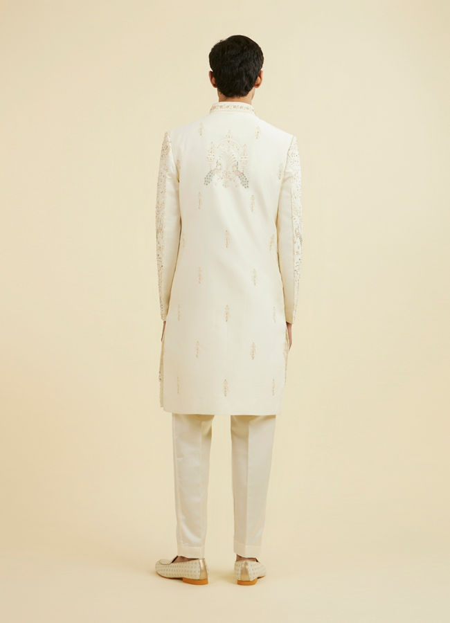 Manyavar Men Royal Cream Open Sherwani Ensemble