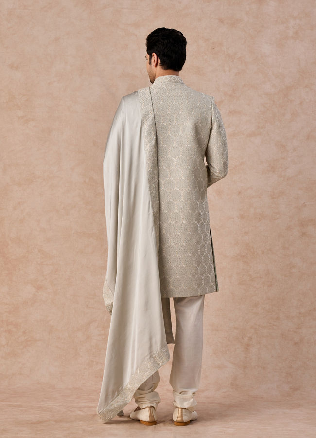 Manyavar Men Light Blue Regal Splendour Sherwani