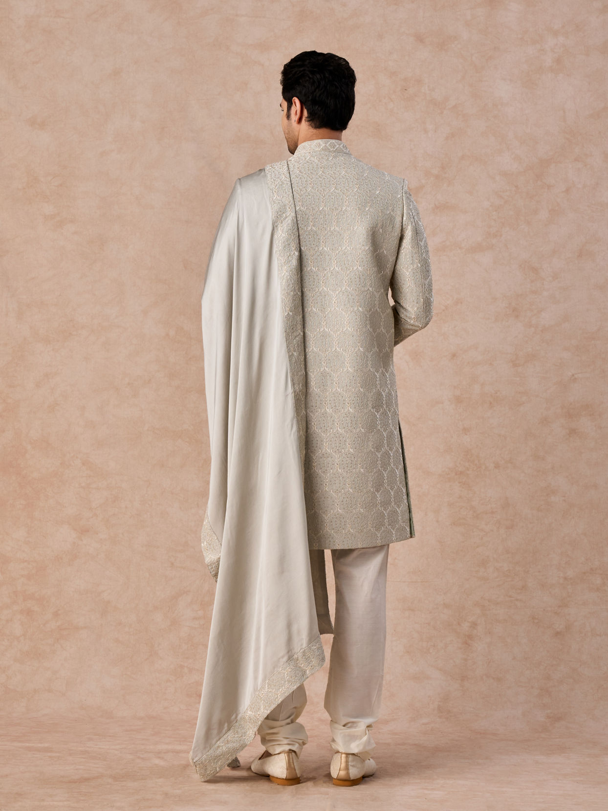 Manyavar Men Light Blue Regal Splendour Sherwani