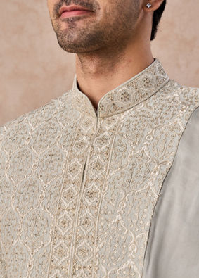 Manyavar Men Light Blue Regal Splendour Sherwani