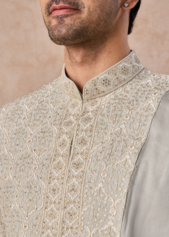 Manyavar Men Light Blue Regal Splendour Sherwani