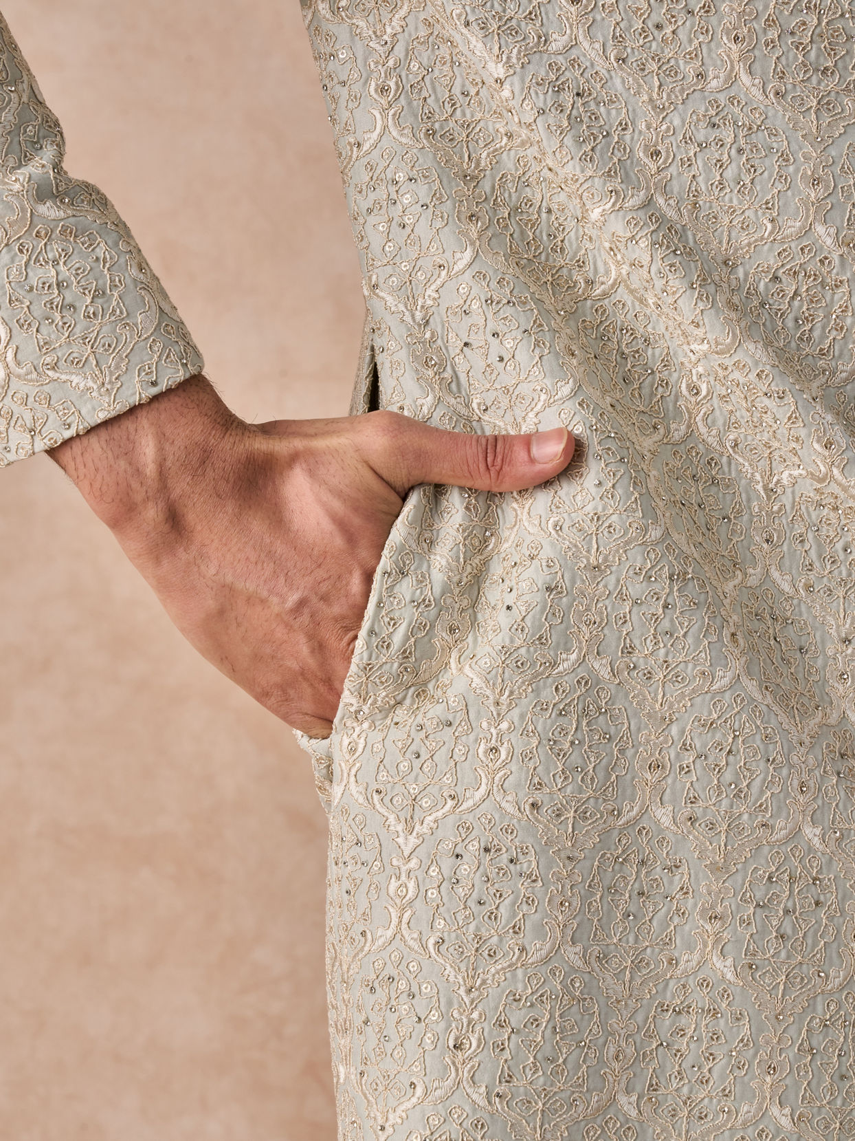 Manyavar Men Light Blue Regal Splendour Sherwani