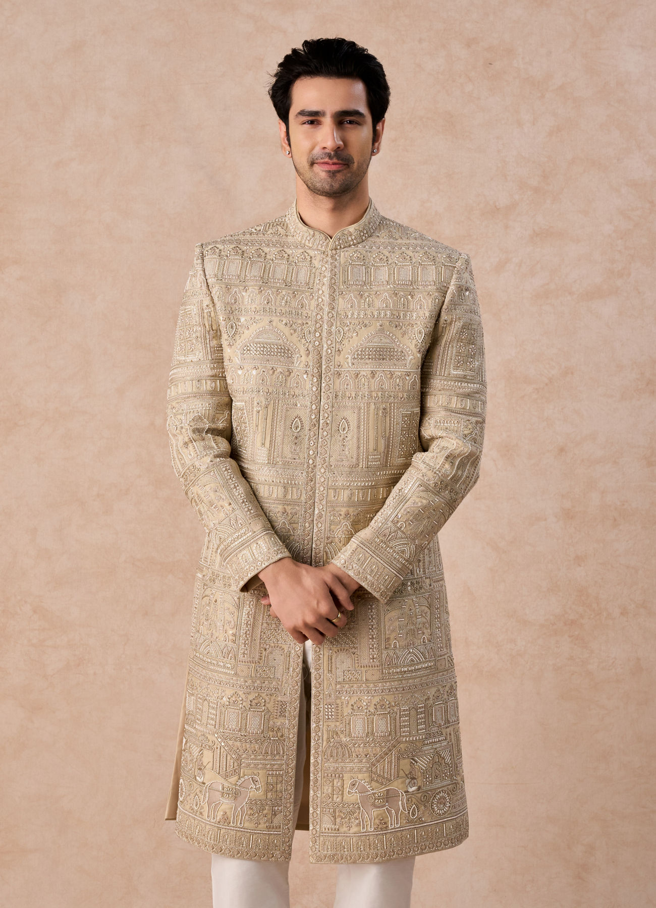 Manyavar Men Regal Beige Sherwani