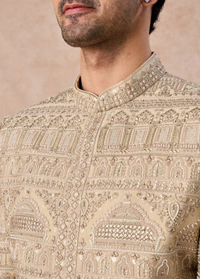Manyavar Men Regal Beige Sherwani