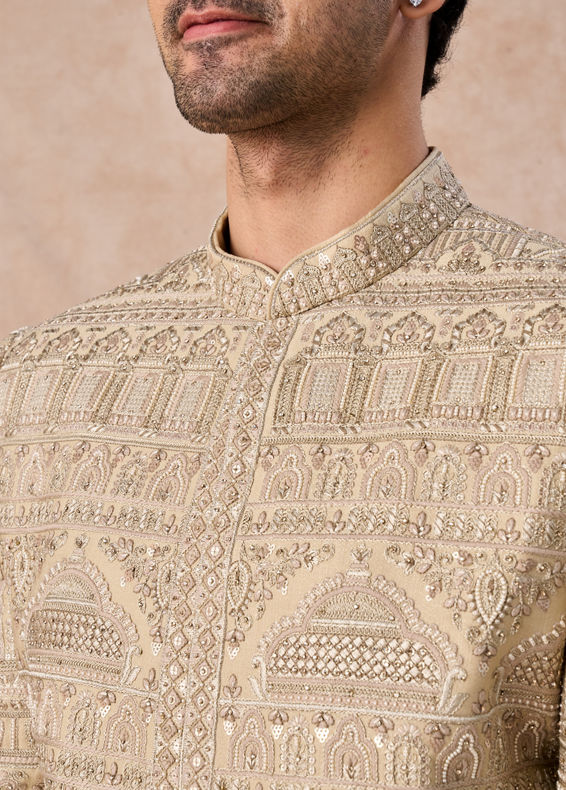 Manyavar Men Regal Beige Sherwani