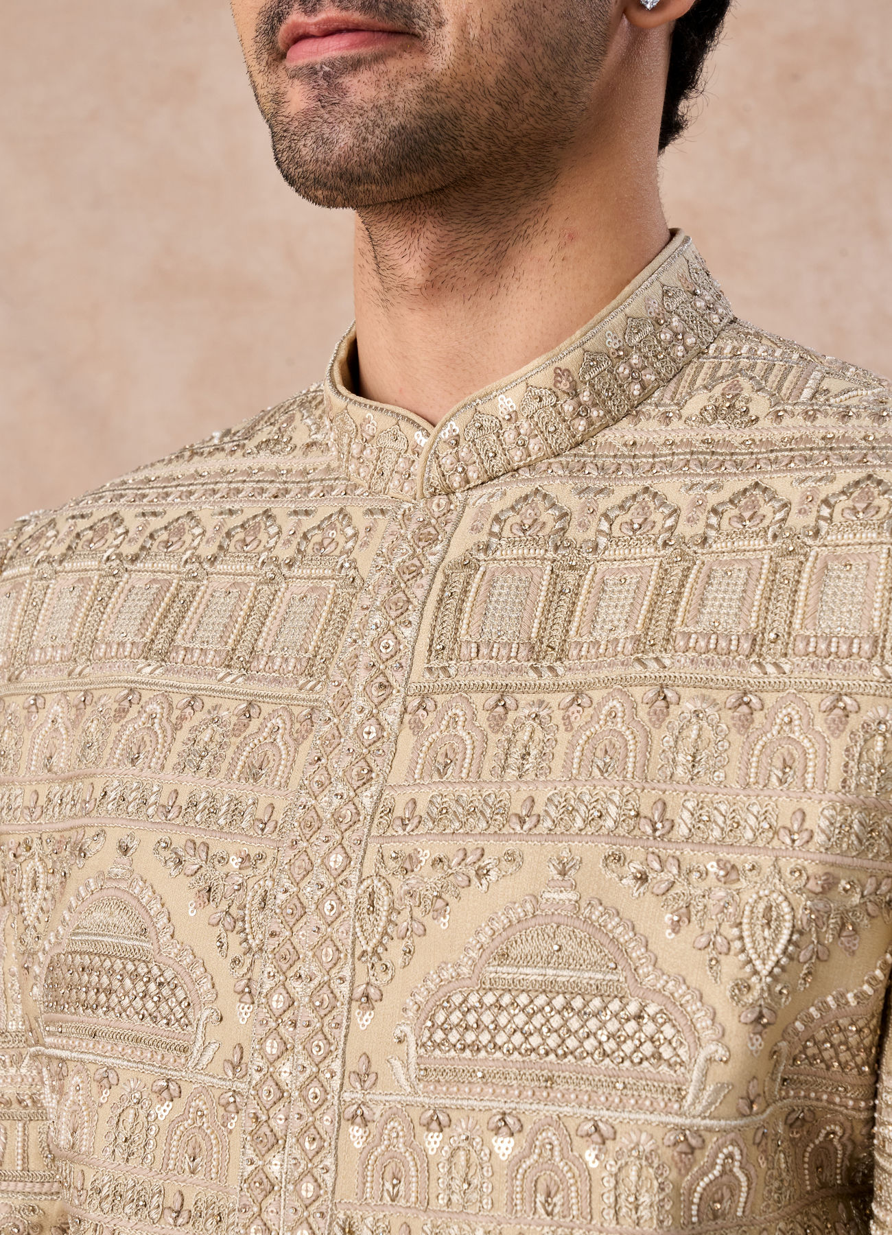Manyavar Men Regal Beige Sherwani