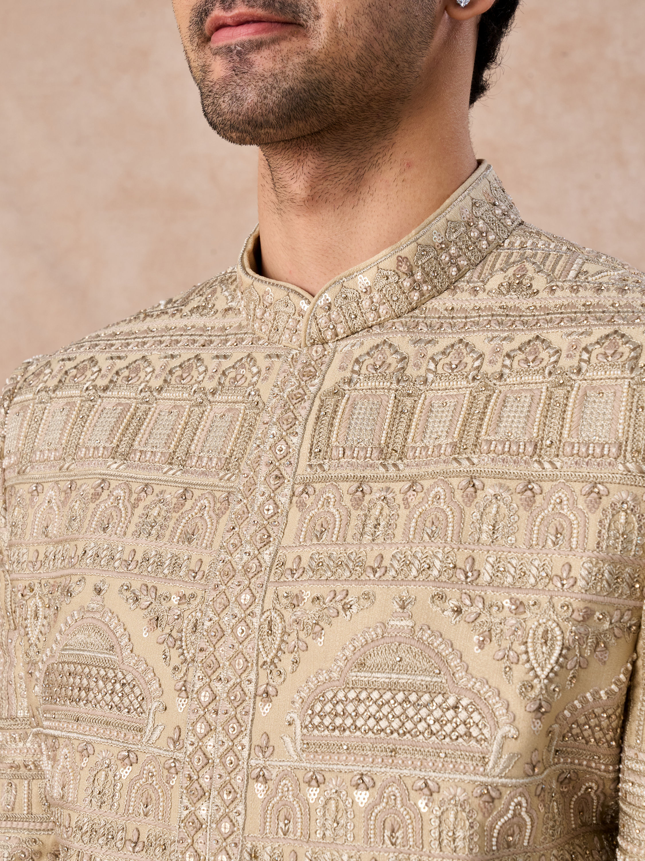 Manyavar Men Regal Beige Sherwani