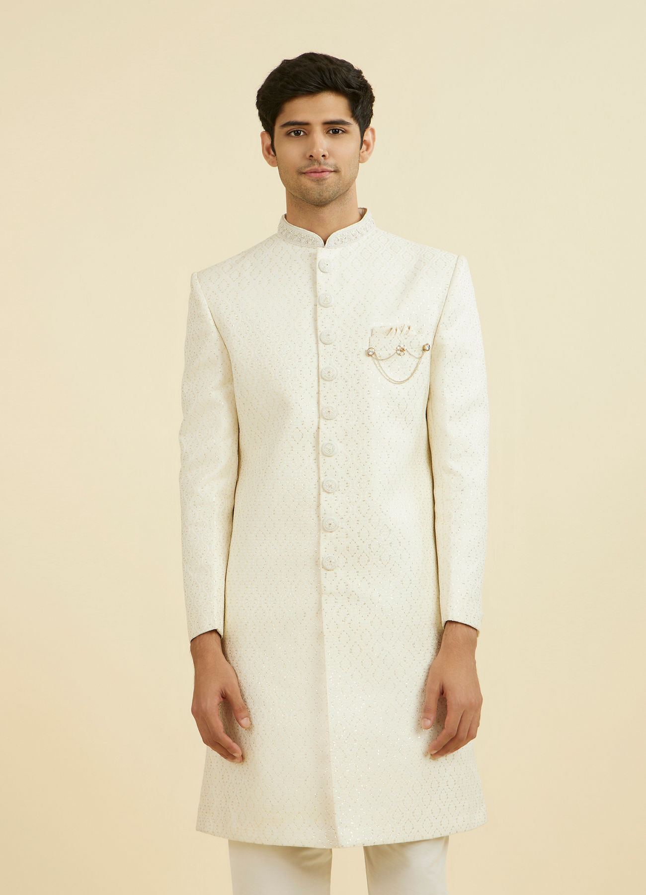Manyavar Men Regal Cream Sherwani
