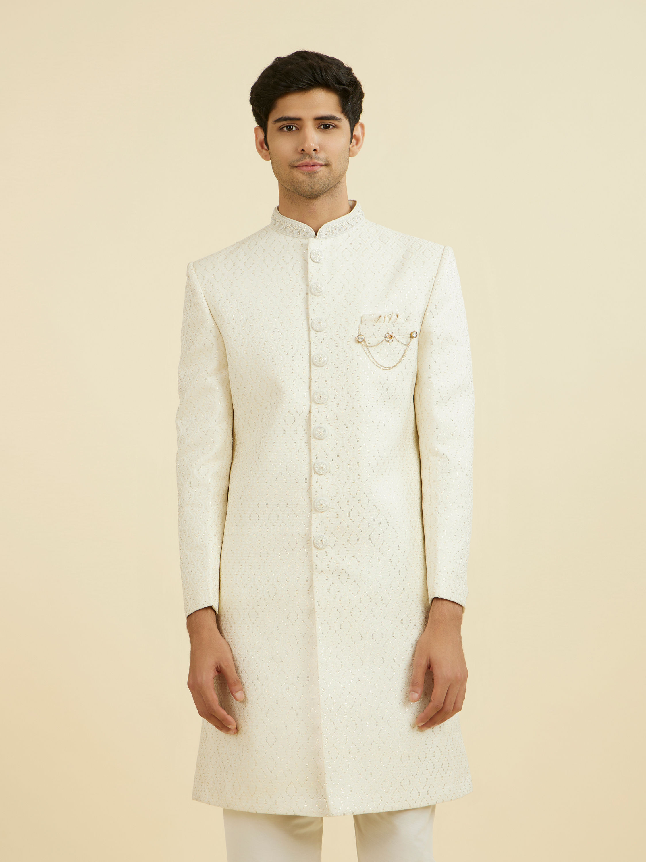 Manyavar Men Regal Cream Sherwani