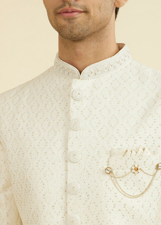 Manyavar Men Regal Cream Sherwani