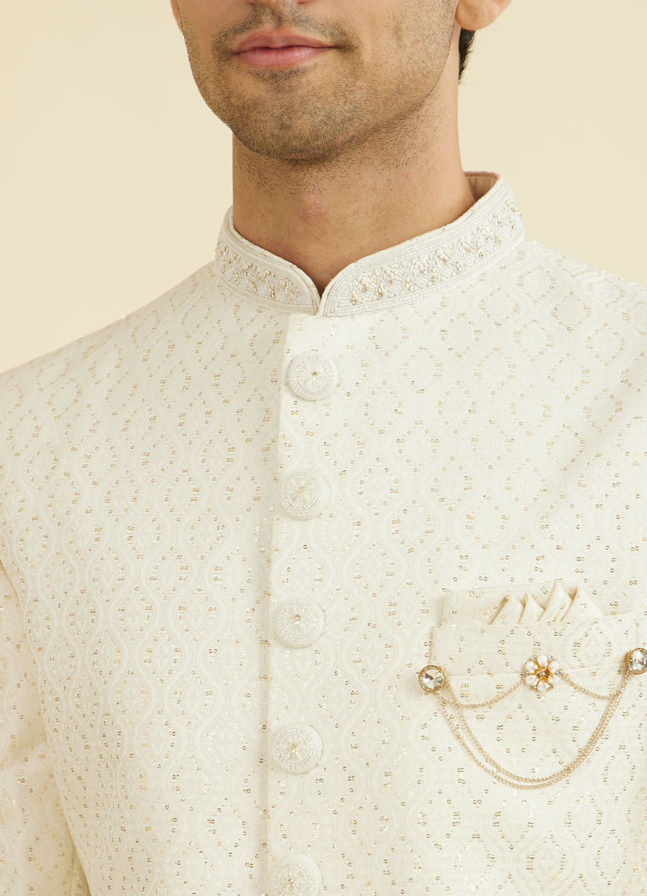 Manyavar Men Regal Cream Sherwani