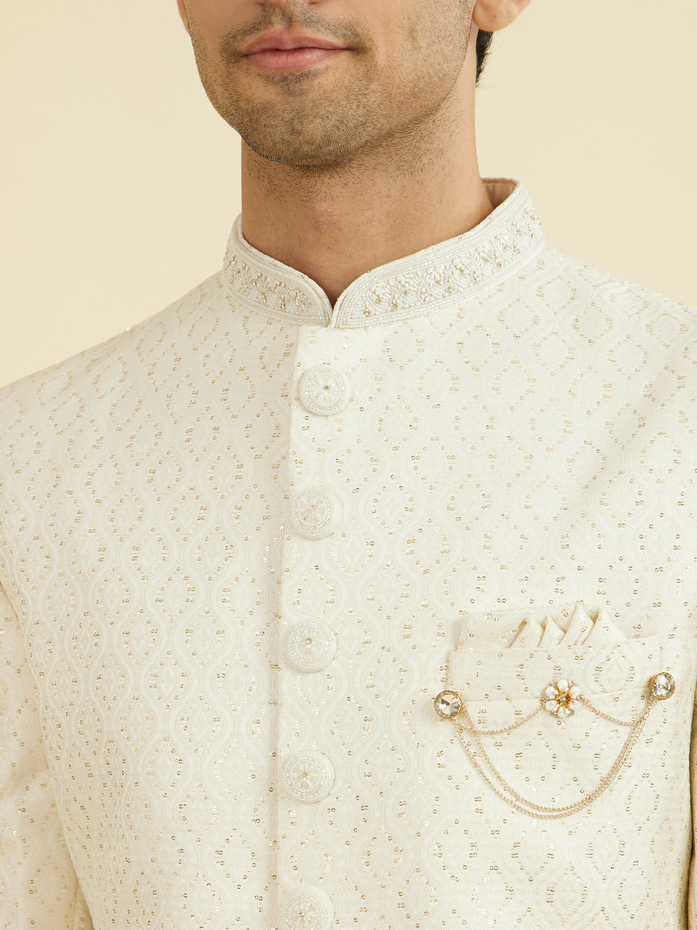 Manyavar Men Regal Cream Sherwani
