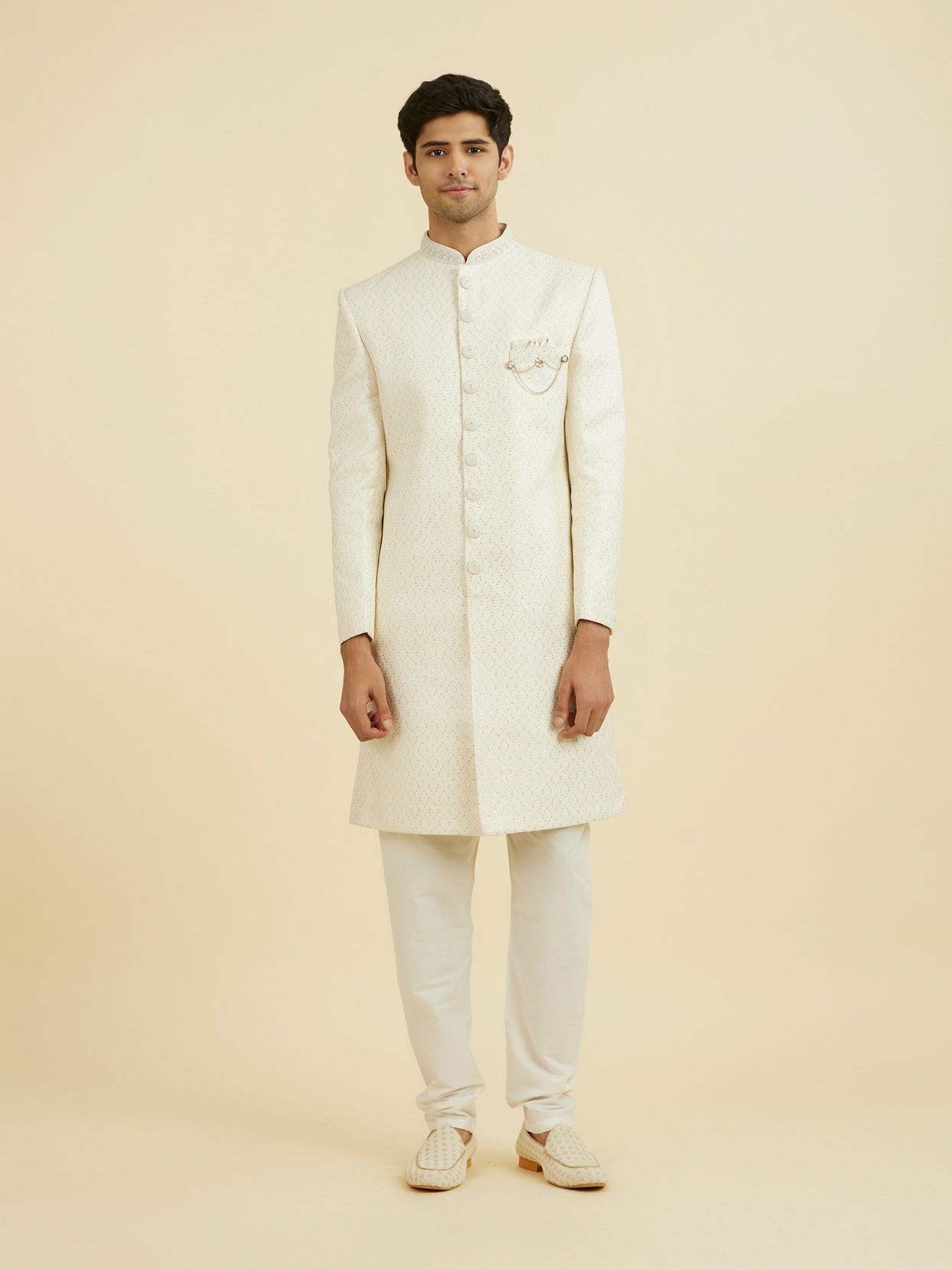 Manyavar Men Regal Cream Sherwani