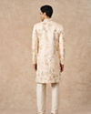 Manyavar Men Champagne Art Silk Sherwani with Embroidery