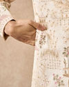Manyavar Men Champagne Art Silk Sherwani with Embroidery