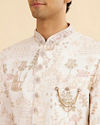 Manyavar Men Vijay's Cream Sherwani with Heritage Motif Embroidery