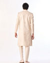 Manyavar Men Beige Silk Sherwani with Embroidery