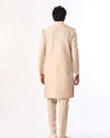 Manyavar Men Beige Art Silk Sherwani with Embroidery
