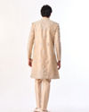 Manyavar Men Beige Net Sherwani with Embroidery
